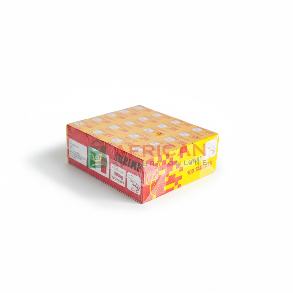 A packaged product with a red and yellow label, branded as AFRICAN CROWN VITA, on a white background.