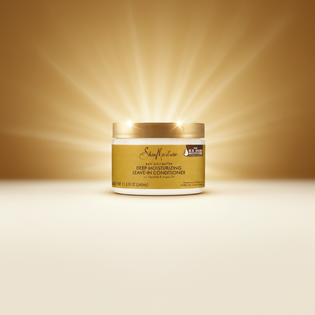 A jar of Raw Shea Butter branded as Stephens, with the label indicating it is a luxury moisturizing product.