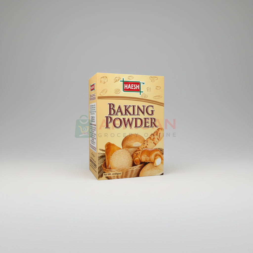 Packaging of Hasee Baking Powder, showing the product name and possibly images of baked goods on the front.