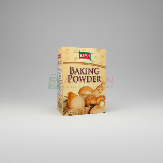 Packaging of Hasee Baking Powder, showing the product name and possibly images of baked goods on the front.
