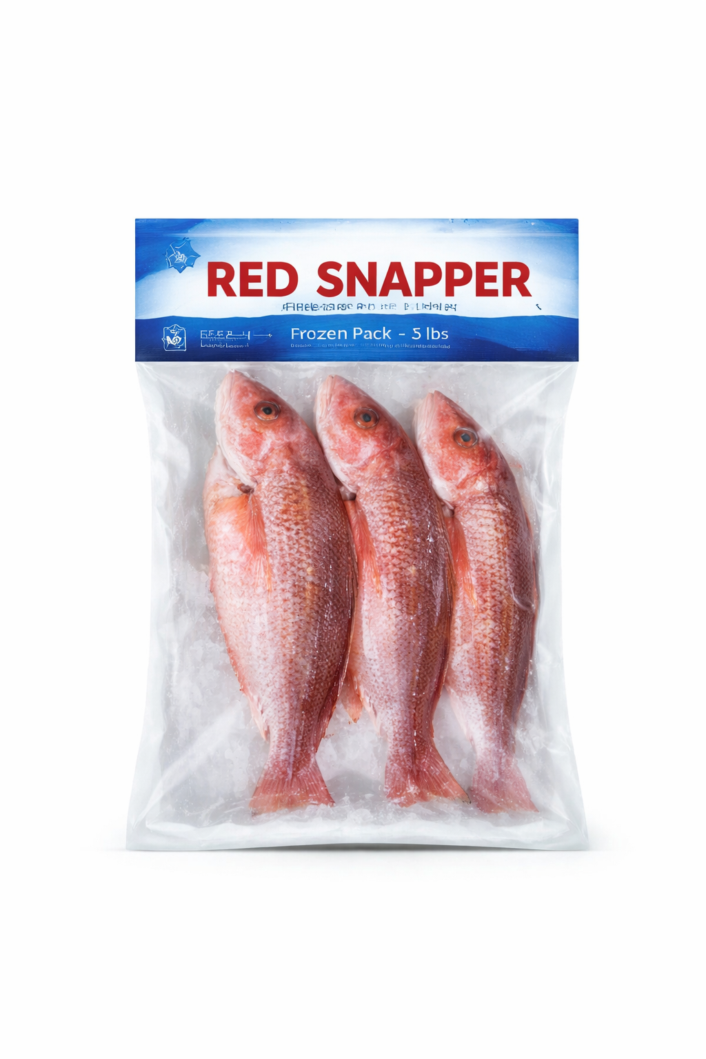 Red Snapper Whole Fish Frozen 3lb Bag Ready to Cook