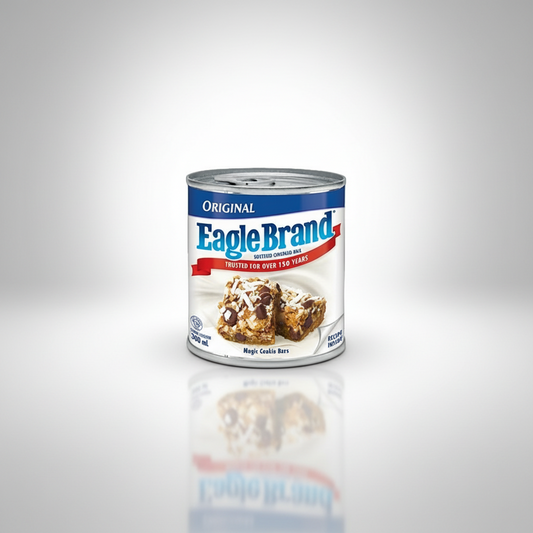 A can of Eagle Brand condensed vegetables, with the label indicating it is an original product and has been an American favorite for 100 years.