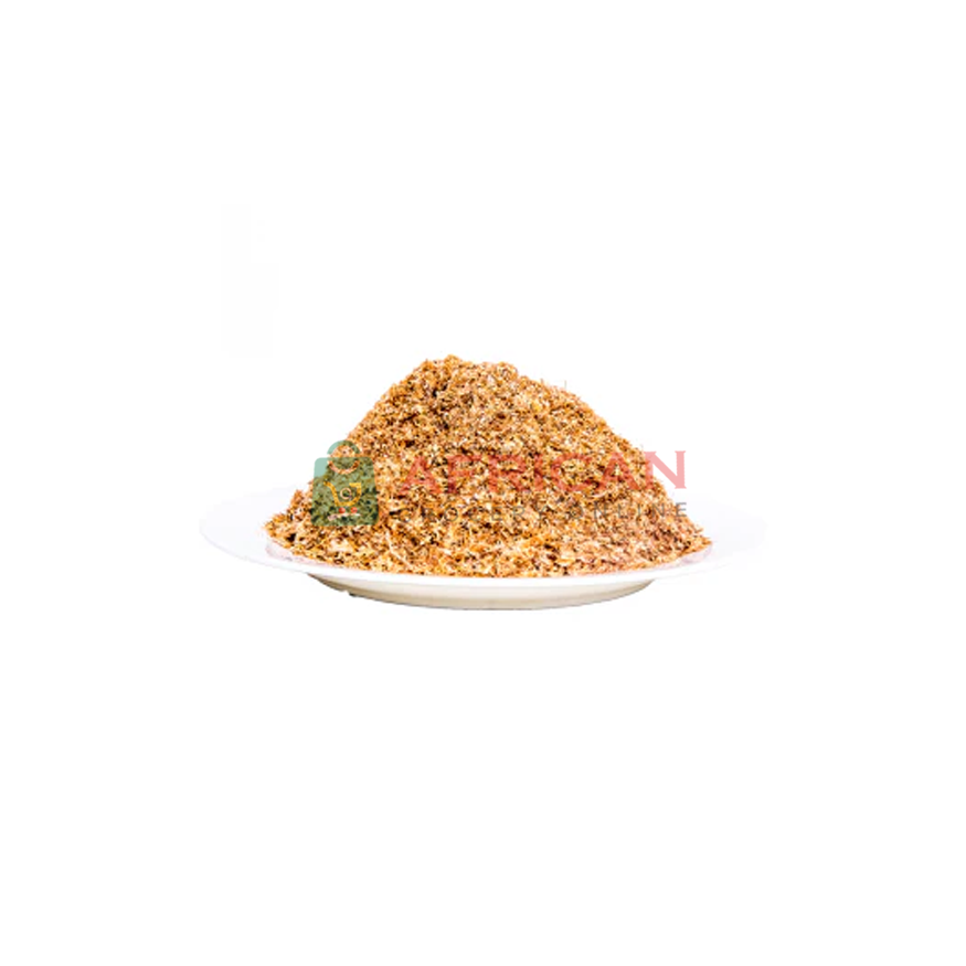 A pile of ground crayfish on a white plate with a transparent background.