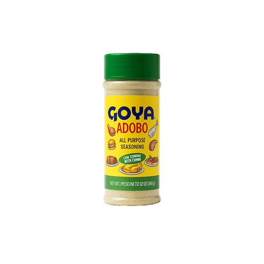 Goya Adobo all-purpose seasoning bottle on a white background