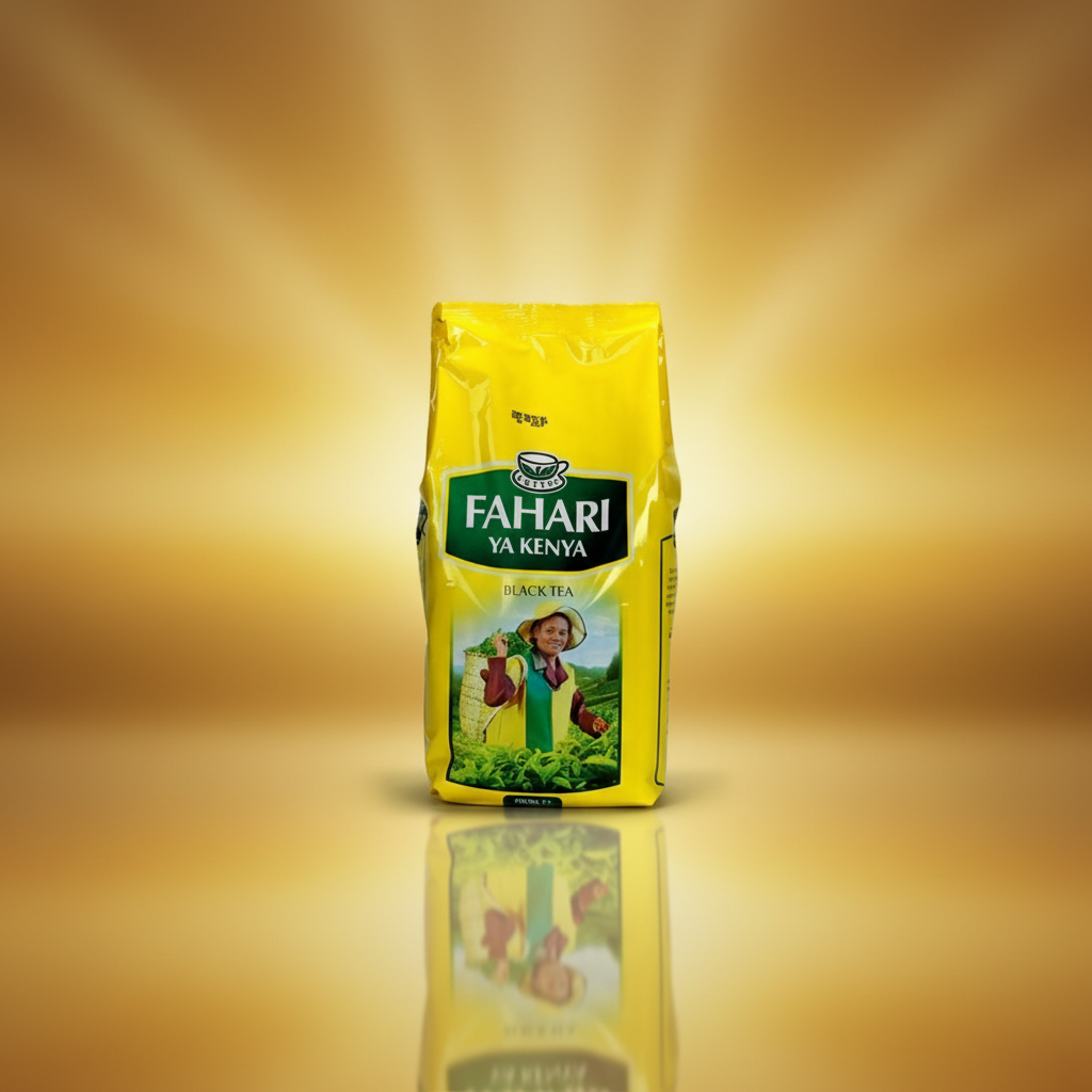 A pack of Kenya Tea Bags displayed against a white background.