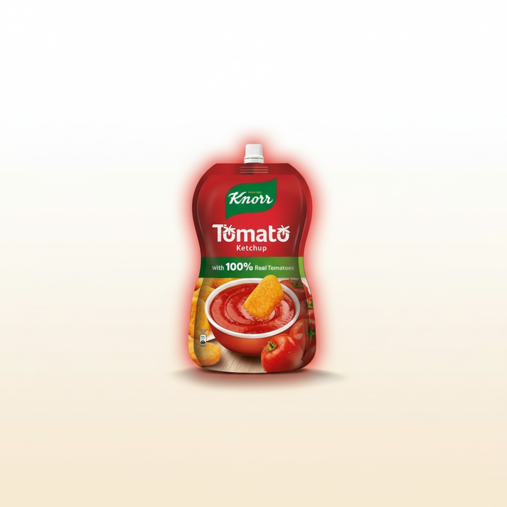 A bottle of Knorr Tomato Pwd, a tomato-flavored seasoning, with a visual depiction of tomatoes on the label.