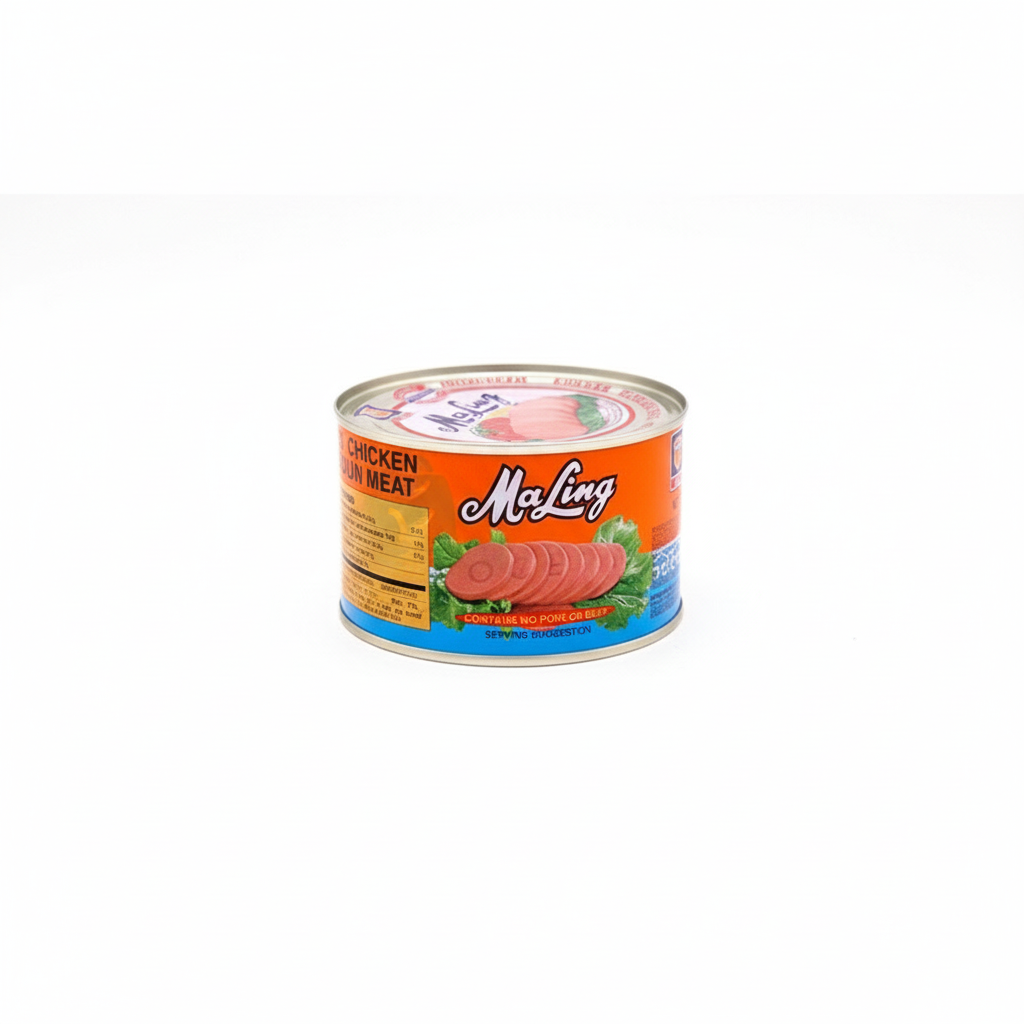 A can of MaLing Luncheon Loaf meat product.
