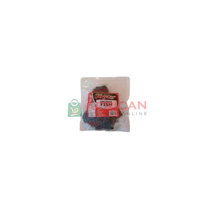 Packaged fish product in a plastic bag with a red and white label, branded as OBIJI ABACHA.