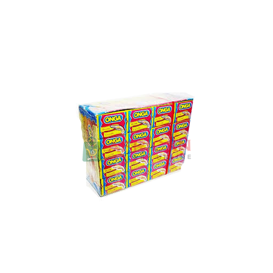 A pack of Onga Cube seasoning in a yellow and red packaging.