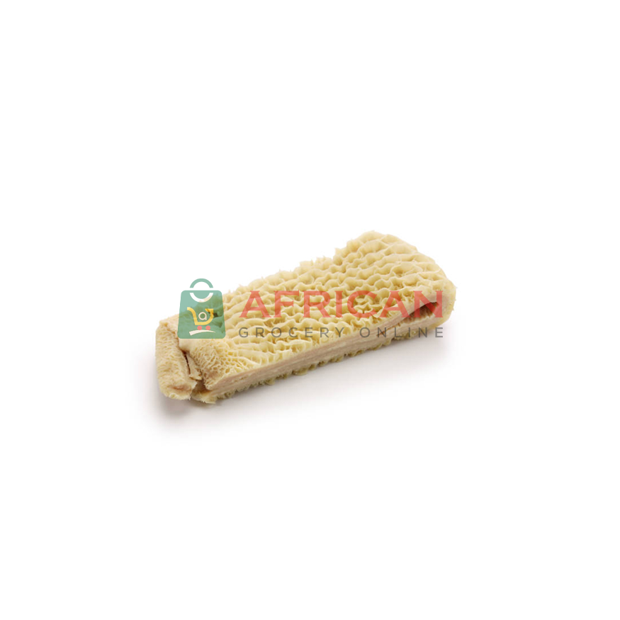 A bar of solid white honeycomb toffee with the branding 'African Grocery Online' visible at the bottom.